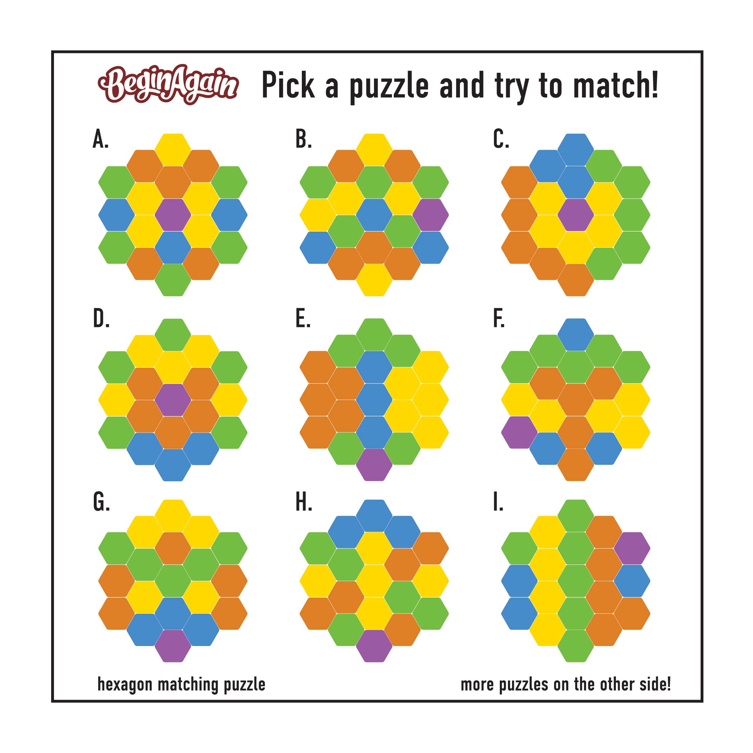 Hexagon Matching Game