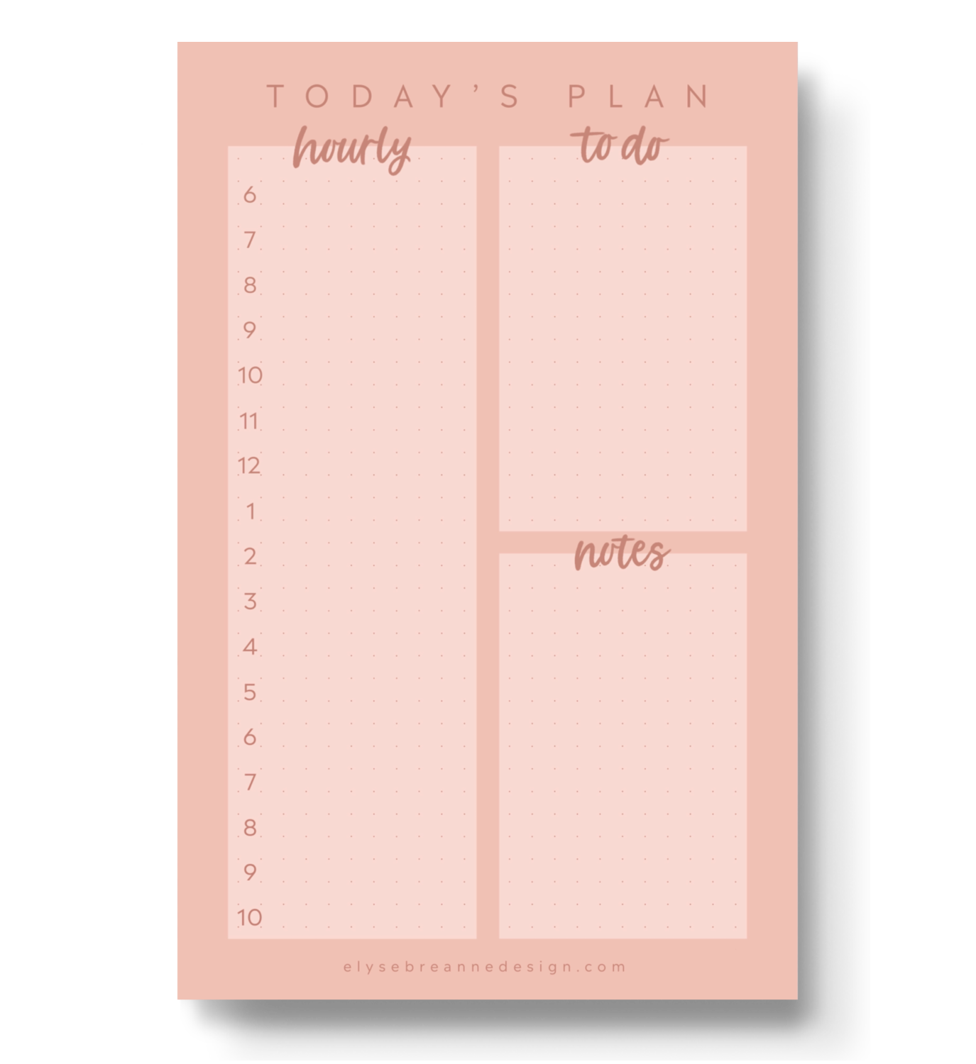 Mauve Pink Daily Planner Notepad