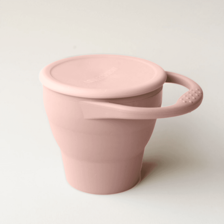 Foldable Silicone Snack Cup, Misty Rose